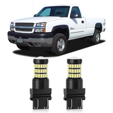 Imagem de MEALAM Lâmpadas de LED Xenon White 3157 3057 3156 com projetor de luzes reversas compatíveis com Chevrolet Silverado/GMC Sierra 1999-2006, pacote com 2