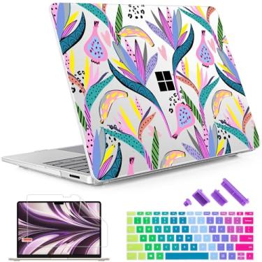 Imagem de May Chen Capa compatível apenas com Microsoft Surface Laptop 7 Windows PC 2024+ de 13,8 polegadas com CPU ARM e Copilot+ alimentado por IA, capa rígida de plástico com capa de teclado, flor tropical