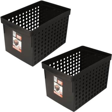 Imagem de 2 Caixas Organizadoras 42x27cm Escritório Arquivo Morto para Pastas Suspensas e Furação Ordene