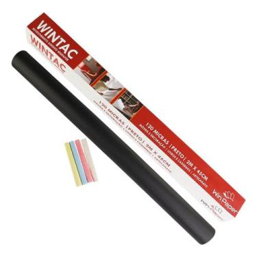 Imagem de Papel De Parede Autocolante Revestimento Adesivo Preto Com Giz - Rocie