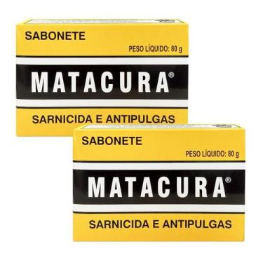 Imagem de Sabonete para Cães Matacura Sarnicida e Antipulgas 80gr 2un