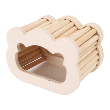 Imagem de Hamster Hideout Wooden House, Estrutura Artesanal Multifuncional, Pequena Casa de Esconderijo de Animais Oferece Espaço Aconchegante para Hamsters