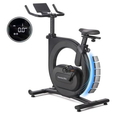 Imagem de Hipicute Bicicleta ergométrica para casa, bicicletas estacionárias de resistência magnética, bicicleta de ciclismo interna com assento ajustável, bicicletas fitness com monitor de LED, aplicativo de