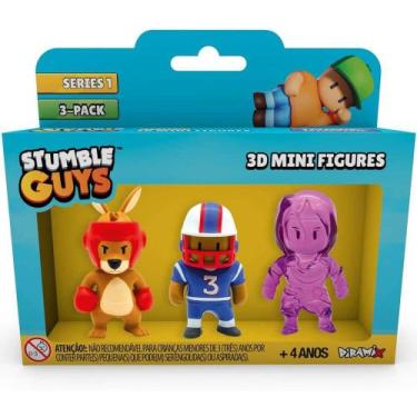 Imagem de Pack com 3 mini figuras stumble guys boxing roo / quarterback / amethy