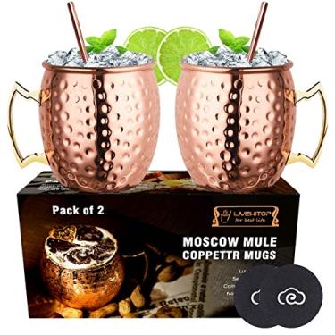 Imagem de Conjunto de canecas de cobre mule da Livehitop Moscow, Pack of 2, Set of 2