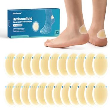 Imagem de Bandagens de gel hidrocolóide – Bandagens de bolhas resistentes à água Kimihome 23 quilates – Blisters adesivos para calcanhar, pé, dedo do pé – Gel Blister Chshions para prevenção e recuperação
