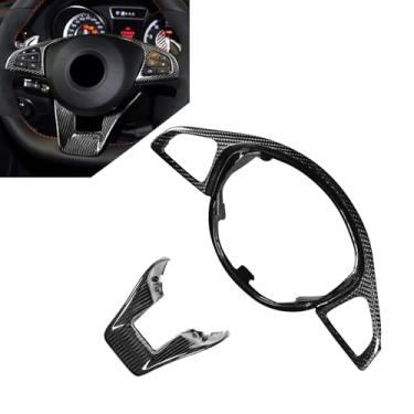 Imagem de FINMOKAL Capas de volante de carbono compatíveis com Benz W205 C63 W176 A45 W213 E63 W117 GLA 2015 2016-2020