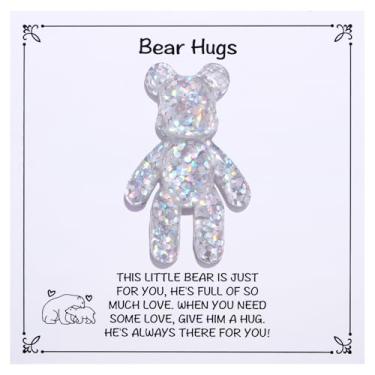 Imagem de Abraço de urso de bolso, presentes de ansiedade para mulheres e homens, presentes positivos de saúde mental para amigos ansiosos, presente pensando em você, presente confortável para filho, filha,