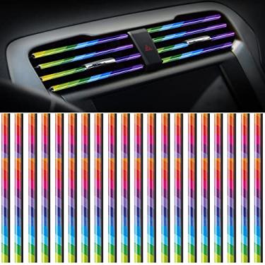 Imagem de MINGZAIQIPEI Saída de ventilação de carro acabamento interior do carro acabamento de moldagem de ar condicionado carro saída de ventilação acabamento cromado PVC interior do carro acabamento de saída