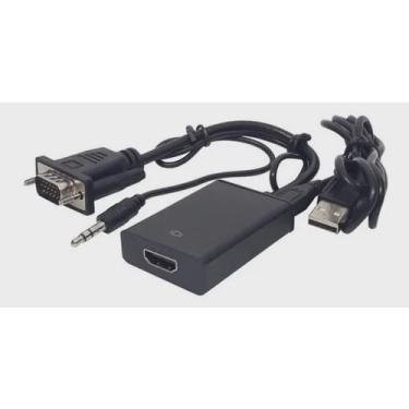 Imagem de Cabo Adaptador Conversor Vga (pc) Usb p/ Out Hdmi(tv)
