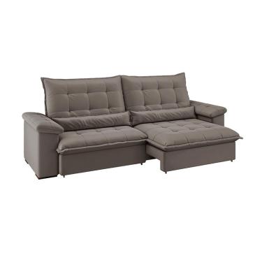 Imagem de Sofá 4 Lugares Retrátil e Reclinável Mônaco Veludo Camurça