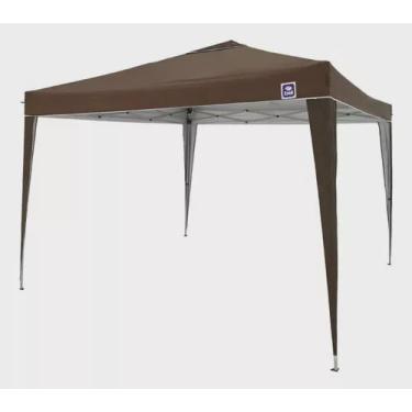 Imagem de Tenda Gazebo 3 X 3Articulada Dobrável Alumínio e Cobertura 2 X 4 Marrom - Belfix