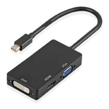 Imagem de Cabo Adaptador Conversor 3 em 1 Mini Display port para hdmi dvi vga