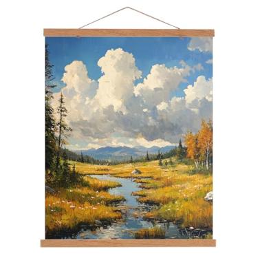 Imagem de PATIKIL 1 conjunto de moldura magnética para pôster, 50,8 cm, imã de madeira, cabides para fotos, ilustrações, mapas, marrom