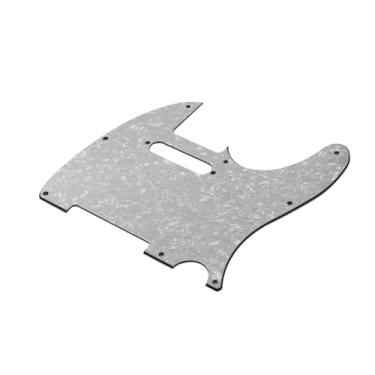 Imagem de Pickguard de Guitarra Elétrica, Substituição de Protetores de Picareta para Guitarras Elétricas Estilo Telecaster, Com Película Protetora na Parte Superior (Pérola Branca)