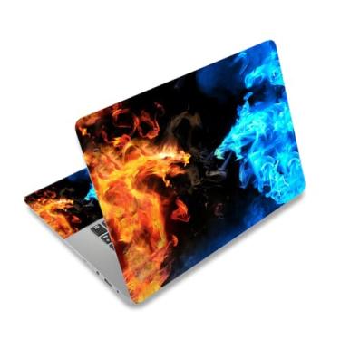 Imagem de HKAENE Adesivo para laptop 12 .1 13 13.3 14 15 15.4 15.4 39.6 cm adesivos de vinil universais personalizados capa arte decalque protetor de computador (fogo no gelo)