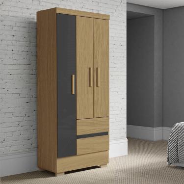 Imagem de Guarda Roupa Roupeiro 3 Portas 2005132 Atacama Grafite Aramóveis