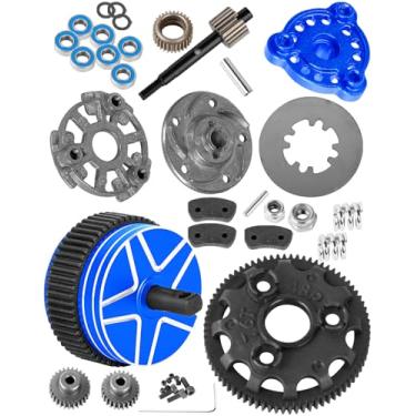 Imagem de RCHuiWow RC Gears Upgrades Part for 1/10 Slash/Stampede/Bandit/Rustler 2WD VXL,Diff Transmission Gear &48P 76T w/25T 27T Pinions &Pressure Plate &Slipper Clutch &Slipper Rebuild Kit Hops Up,Navy Blue