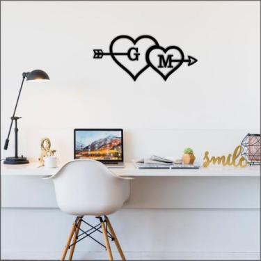 Imagem de Quadro Decorativo 3D Corações Personalizados - Inove Papéis de Parede