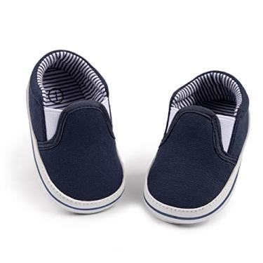 Imagem de Morbido Tênis infantil para bebês meninos e meninas de lona antiderrapante primeiros andadores berço Candy Shoes para 0-18 meses, C/Grey/Rubber Sole, 12-18 Months Infant