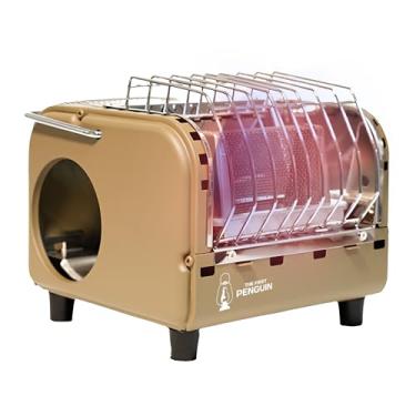 Imagem de Dr.HOWS O primeiro mini aquecedor Penguin. Aquecedor portátil para acampamento. Recipiente de butano operado para exterior com função de desligamento seguro, Tan (TAN)