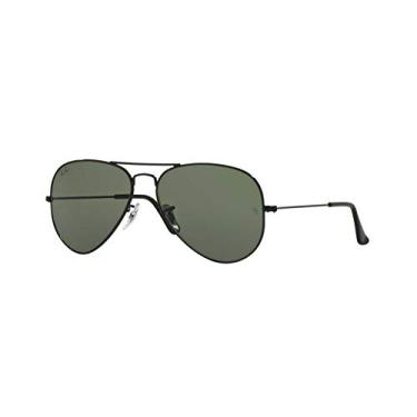 Imagem de Ray-Ban Óculos de sol masculino Aviator Classic Rb3025, marrom, tamanho único + 1, Preto (Preto), 58 mm