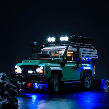 Imagem de BrickBling Iluminação LED compatível com Lego Land Rover Defender 90 modelo de carro (sem modelo), novo kit de luz 2023 compatível com carro Lego 10317