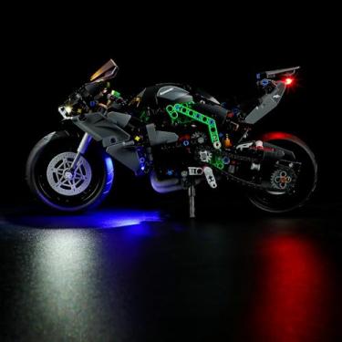 Imagem de YEABRICKS Luz LED para 42170 Technic Kawasaki Ninja H2R modelo de blocos de montar de motocicleta (conjunto de montagem não incluído)