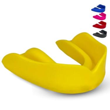 Imagem de Protetor Bucal Poker Artes Marciais Luta Boxe Karate MMA Muay Thai Profissional Moldável Jiu Jitsu Masculino Feminino Premium Resistente Confortável (Amarelo)