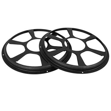 Imagem de X AUTOHAUX Capa protetora universal de 30,5 cm preta para alto-falante de áudio automotivo de malha oca para subwoofer, 2 peças