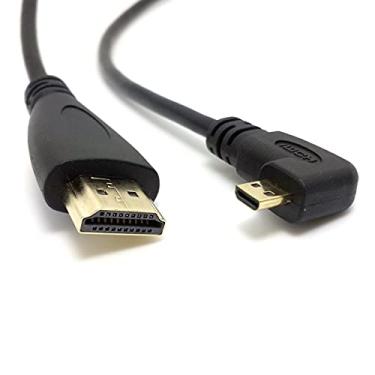 Imagem de chenyang CY Cabo Micro HDMI para HDMI macho HDTV 90 graus ângulo reto 150 cm para celular e tablet