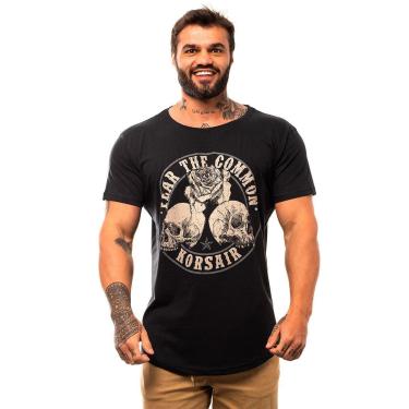 Imagem de Camiseta Longline Premium Masculina MXD Conceito Fear The Common Skull and Roses-Masculino