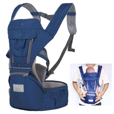 Imagem de Canguru Carregador Bebe Criança Passeio Viagem Alça Ergonomica Ajustavel Macio Acolchoada Bolso Praticidade Seguro Resistente Confortavel