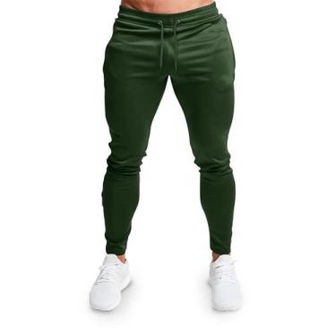 Imagem de Calça Moletom Slim Masculino Adulto Liso - Methodic, G, Verde escuro