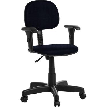 Imagem de Cadeira De Escritório Secretaria Com Braço Rcp Azul Escuro