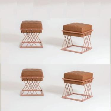 Imagem de Kit 4 Banquetas Decorativas Paris-pintura Cobre