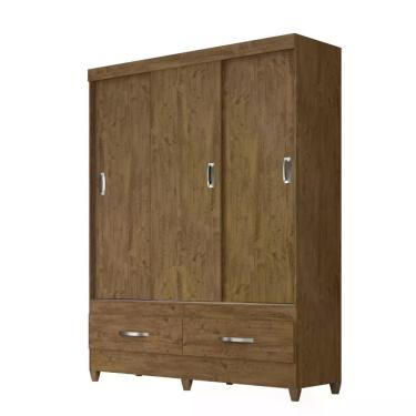 Imagem de Guarda Roupa 3 Portas Deslizantes C/Avelã Flex Castanho