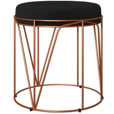 Imagem de Puff Decorativo Aramado Bronze Zaya L02 Corano Preto