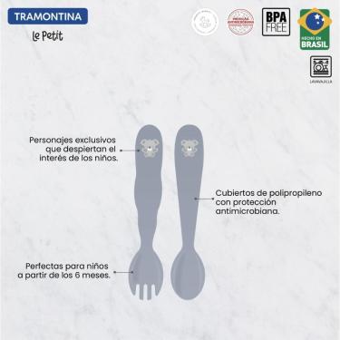 Imagem de Jogo De Tralheres Infantil Tramontina Le Petit Cinza 02Pçs