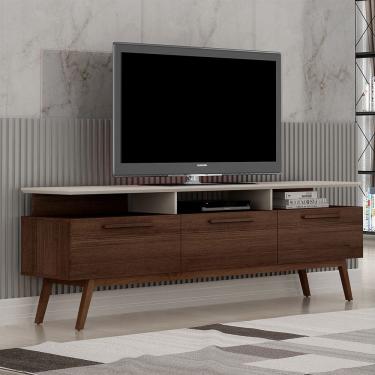 Imagem de Rack Para Tv Até 70 Polegadas 1 Porta São Paulo Valdemóveis Chocolate/off White