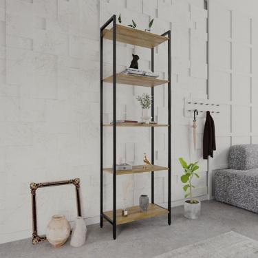 Imagem de Estante Para Livros Industrial Aço Multiuso 5 Prateleiras 187X60X30Cm Active Yescasa Mel