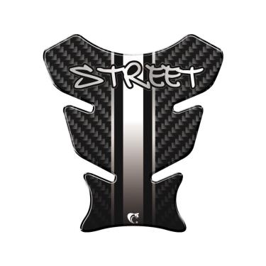 Imagem de Adesivo Protetor De Tanque Moto Honda Yamaha Street Preto Cinza