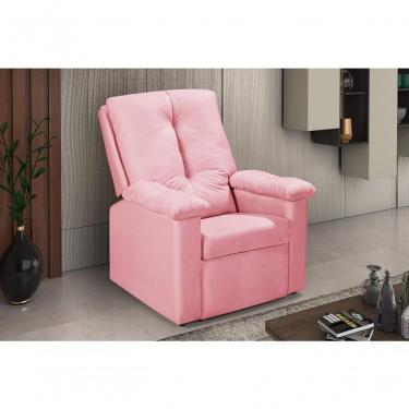 Imagem de Poltrona Reclinável Lisboa Papai Mamãe Amamentação Estética Suede Rosa 200