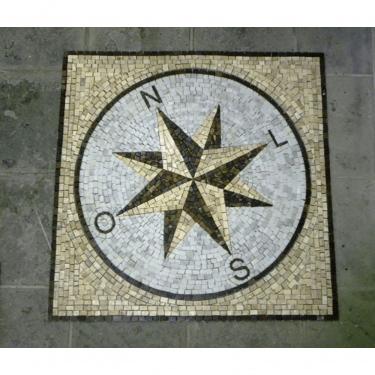 Imagem de Rosa Dos Ventos Em Mosaico Com Letras Miolo Orientável