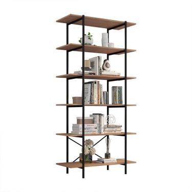 Imagem de Estante Multiuso 06 Prateleiras Porto Industrial Preto-demolição - Pallazio