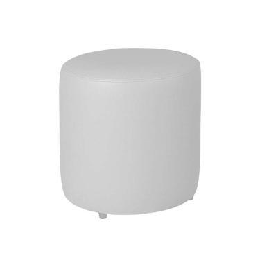 Imagem de Puff Redondo 40cm X 40cm X 40cm Diametro Courino Sem Rodizios Branco