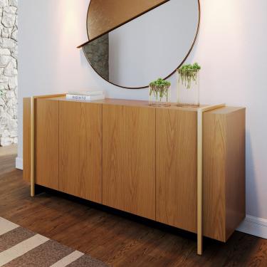 Imagem de Buffet Aparador com 4 Portas 160x79cm Copacabana Colibri Freijó Dourado