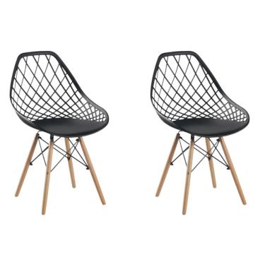 Imagem de Conjunto 2 Cadeiras Clarice Cloe Kaila Madeira Movescan Preta