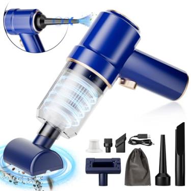 Imagem de Nyo Aspirador De Pó Portátil Para Carro, E Soprador Ar 9000Pa, 120 W Alta Potência, Portátil, Limpeza A Seco Úmido, Com Motor Sem Escovas, Multibicos Casa, Escritório Animais Estimação (Azul)