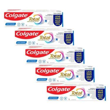 Imagem de Kit 5 Creme Dental Colgate Total Whitening 180g
